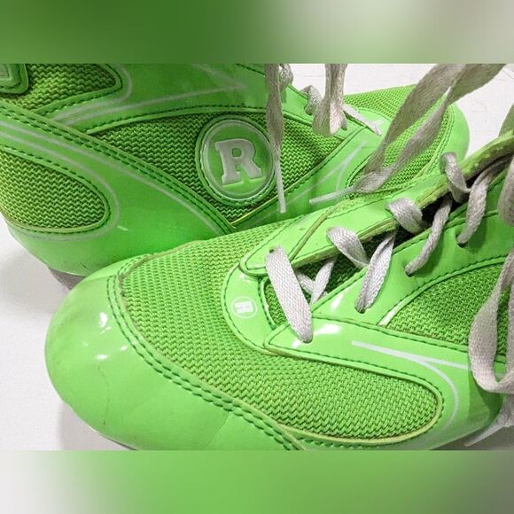 Ringside Diablo Boxing wrestling leather Shoes neon Green size 5 . Breathable - Picture 8 of 13